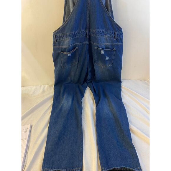 2xl xxl Denim Jean Overalls Distressed - Picture 4 of 9